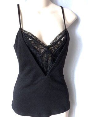 Free People lace black  cotton top  XS